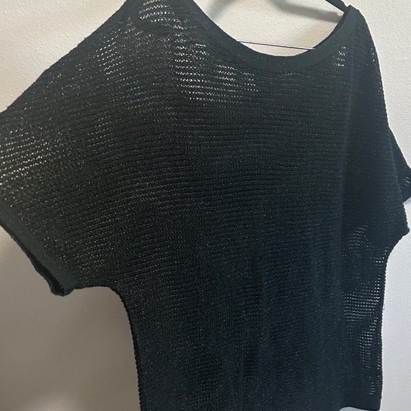 Lane Bryant Tops - Black Sparkly Knit Short Sleeve Top